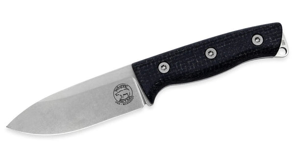 White River Ursus Cub 35 Knife Black Burlap Micarta Magnacut New