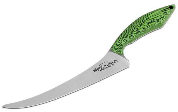 White River 8" Step-Up Fillet Knife G10, Green & Black NEW
