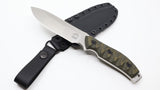 White River GTI 4.5 Black & O.D Linen Micarta Stonewashed Blade Survival Knife