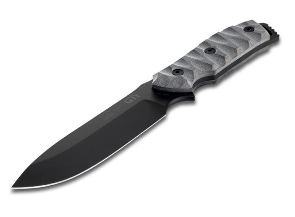 White River GTI4.5 Black & O.D Linen Micarta Black Coated Blade Survival Knife