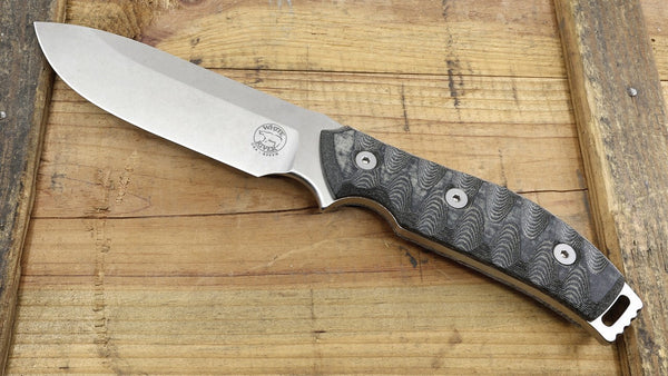 White River GTI 4.5 Black & O.D Linen Micarta Stonewashed Blade Survival Knife