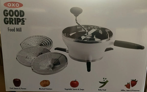 OXO Good Grips Stainless Steel Food Mill 4 Piece Set NEW