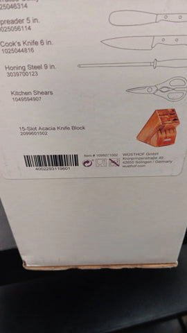 Wusthof Gourmet 10- Piece Block Knife Set, Acacia - 1095071002 NEW