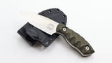 White River GTI 3 Black & O.D Linen Micarta Stonewashed Blade Survival Knife