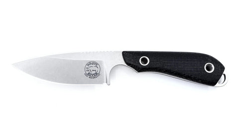 White River M1 Caper Knife Black Burlap Micarta Magnacut Steel NEW