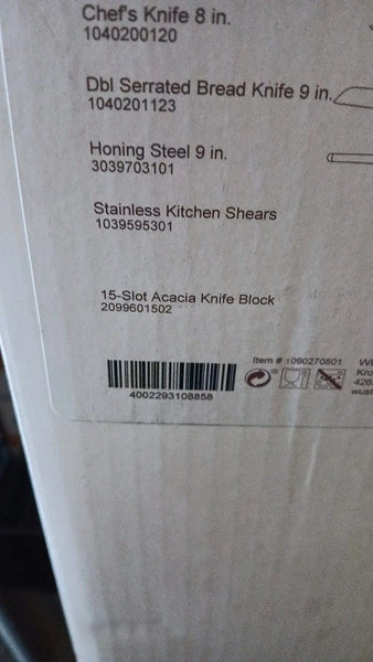 Wusthof Classic 9-Piece Knife Block Set White 1090270801 NEW