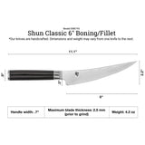 Shun Classic 6" Boning & Fillet DM0743 Brand NEW Auth Dealer Warranty