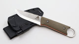 White River Firecraft PKO, O.D. Canvas Micarta/Orange G10 Liner NEW