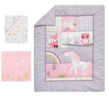 Bedtime Originals Rainbow Unicorn w Fox Nursery Crib Bedding CHOOSE 4 & 5 PC Set