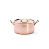 De Buyer 8" Inocuivre Service Copper Stew pan with Brass Handles 6447.20
