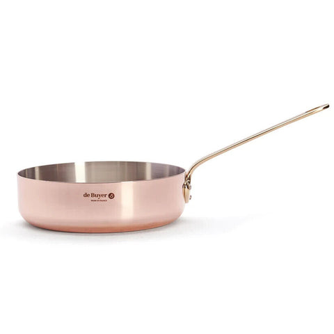 De Buyer 9.5" Inocuivre Service Copper Saute pan with Brass Handles 6448.24 NEW