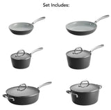 Tramontina Gourmet 10 Piece Cold-Forged Induction Ceramic Cookware Set Black