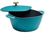 Tramontina Prisma 7 Qt Enameled Cast Iron Covered Square Dutch Oven Matte Teal