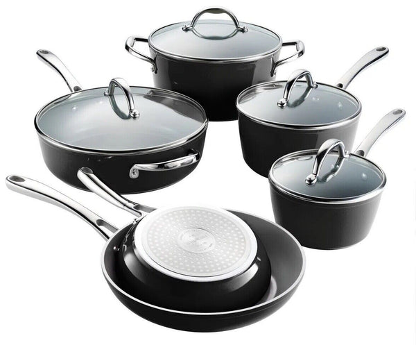 Tramontina Gourmet 10 Piece Cold-Forged Induction Ceramic Cookware Set Black