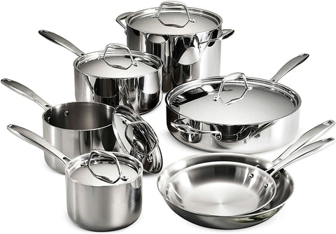 Tramontina Gourmet 12 Piece Tri-Ply Clad Stainless Steel Cookware Set