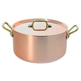De Buyer 8" Inocuivre Service Copper Stew pan with Brass Handles 6447.20