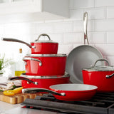 Tramontina Gourmet 10 Piece Cold-Forged Induction Ceramic Cookware Set Red