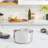Mauviel M'cook 2.7 Qt. Stainless Steel Saucepan with Lid 5210.19