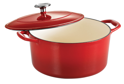 Tramontina Gourmet 5.5 Qt Enameled Cast-Iron Covered Round Dutch Oven Red