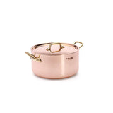 De Buyer 8" Inocuivre Service Copper Stew pan with Brass Handles 6447.20
