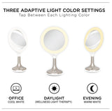 Zadro Mood Therapy UV-free LED Ring Light & 9.75" Round Vanity Mirror, 8X/1X