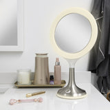 Zadro Mood Therapy UV-free LED Ring Light & 9.75" Round Vanity Mirror, 8X/1X