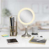 Zadro Mood Therapy UV-free LED Ring Light & 9.75" Round Vanity Mirror, 8X/1X