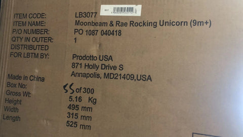 Little Bird Moonbeam & Rae Kids Rocker Rocking Unicorn 9 months+ NEW