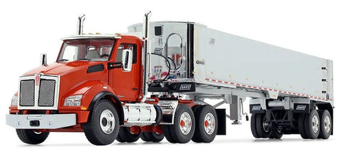 First Gear 1/50 Kenworth T880 w East Genesis End Dump Trailer Orange/Chrome