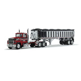 First Gear 1/64 Red/Black Ford LTL 9000 Day Cab & East End Dump Trailer NEW