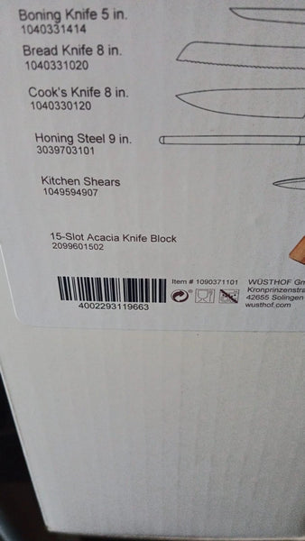 Wusthof Classic Ikon 11pc Block Set, Acacia - 1090371101 NEW