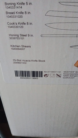 Wusthof Classic Ikon 11pc Block Set, Acacia - 1090371101 NEW