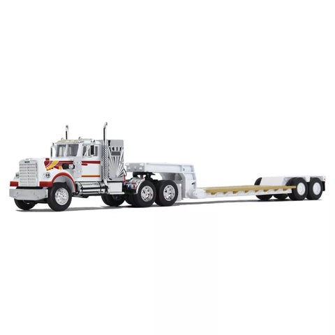 First Gear 1/64 White/Orange White Western Star 4900 With 36" Vintage Flat Top