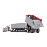 First Gear 1/64 Kenworth W900L w/East Michigan End Dump Trailers Red/Silver NEW