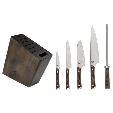 Shun Kanso 6 Pc Block Knife Set SWTS0600 NEW