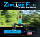 Adventure Parks Total Z90 Zipline Fun 90' Trolley & Cable Kit with Seat & Brake