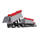 First Gear 1/64 Kenworth W900L w/East Michigan End Dump Trailers Red/Silver NEW