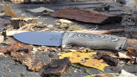 White River Ursus 45 Knife Natural Burlap Micarta Magnacut New
