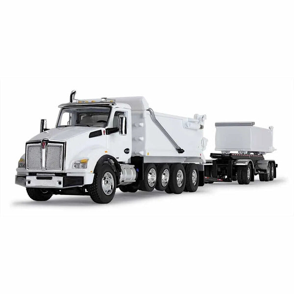 First Gear 1/64 scale Kenworth T880 Rogue Dump & Rogue Transfer Dump White