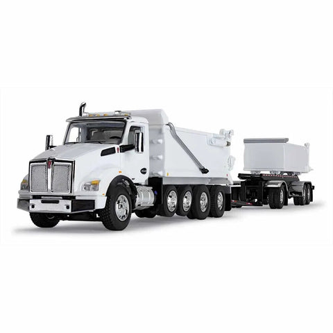 First Gear 1/64 scale Kenworth T880 Rogue Dump & Rogue Transfer Dump White