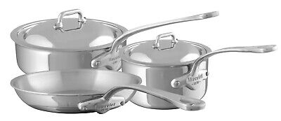 Mauviel M'cook 5 Ply Stainless Steel 5 Piece Cookware Set Steel Handle