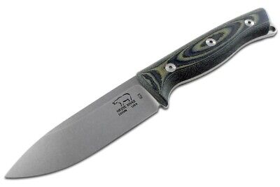 White River Bushcraft Ursus 45 Knife Black & Olive Drab Linen Micarta CPM S35VN