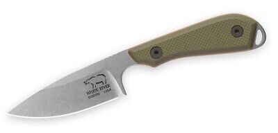 White River M1 Pro Hunting Knife Green Orange Textured G10 Stonewashed Blade