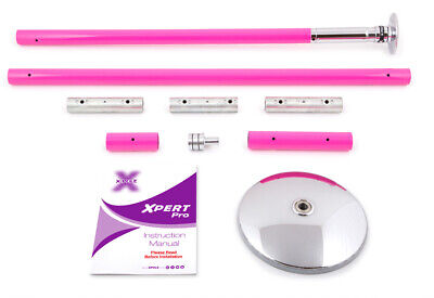 X Pole X-PERT Pro 45mm PX Spinning Static Dance Exercise Powder Coated Pink