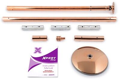 XPole X-PERT Pro 45mm PX Spinning Static Dance Exercise X Pole Set Brass