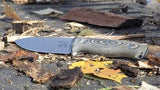 White River Bushcraft Ursus 45 Knife Black & Olive Drab Linen Micarta CPM S35VN