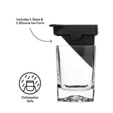 Corkcicle 9oz Whiskey Wedge Glass with Silicone Mold 2 Piece Set