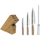 Shun Premier Blonde 5 Piece Starter Block Knife Set w/ Slimline Block TDMS0540W