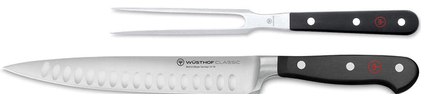 Wusthof Classic 8" HE Carving Knife 6" Straight Meat Fork 2 Piece Set 1120160212