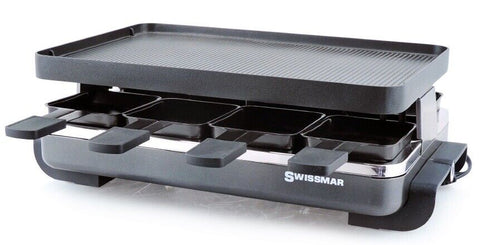 Swissmar 8 Person Classic Raclette Party Grill w Reversible NonStick Grill Plate